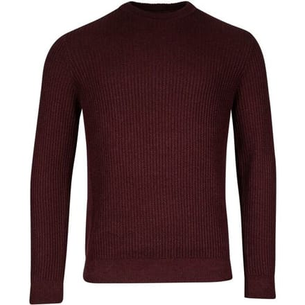 Baileys Trui Crew Neck Uni Color Allover Structure Knit Aubergine / male