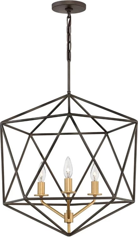Hinkley LED Kroonluchter | 3X E14 Max 60W | Dimbaar | Matte Bronze and Deluxe Gold
