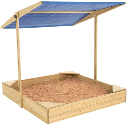 FSC® houten zandbak met afdak