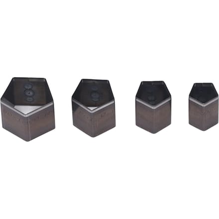 4 Pièces Matrices de Découpe Pentagon en Acier Alliage Moule de Découpe Cuir pour Artisanat Cuir DIY black