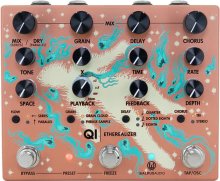Walrus Audio Qi Etherealizer Terracotta - Multi-effect met chorus, delay en reverb - Roze