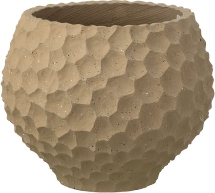 J-Line bloempot Inkepingen + Buiten zand - steen - taupe - medium