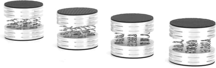 Luidspreker Spikes - Demper Voetjes - Audio Verbetering - Verstelbare Veer Damping - 4.4cm Diameter - Zilver