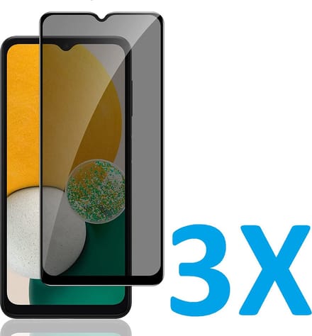 Screenprotector Glas - Privacy Tempered Glass Screen Protector Anti-Spy Geschikt voor: Samsung Galaxy A13 4G - 3x