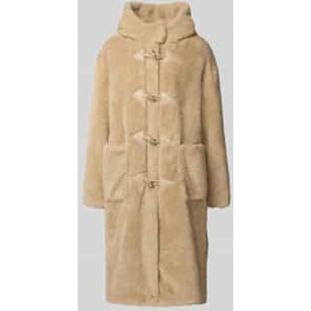 Teddyjas met capuchon en knoopsluiting