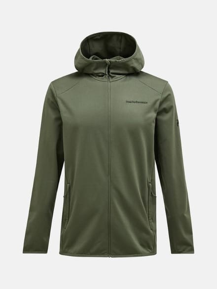 Light Zip Hood Fleece Heren Pine Needle M