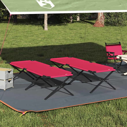 vidaXL - Opvouwbaar - Campingbed - 2 - st - Rood - 210 - x - 80 - x - 46 - cm - Oxford - stof