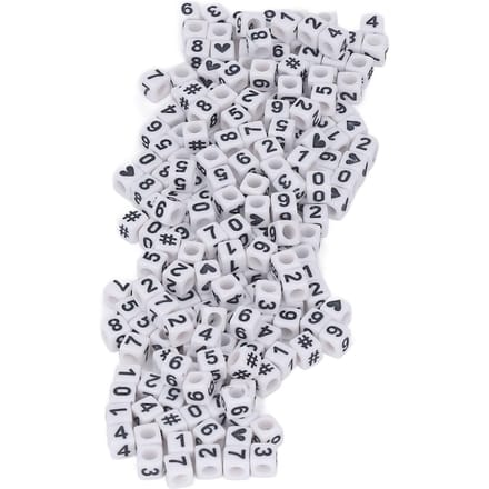300 Stuks Acryl Cijfer Kralen Wit 7x7mm Acryl Kralen voor Sieraden Maken DIY Armbanden Decoraties white