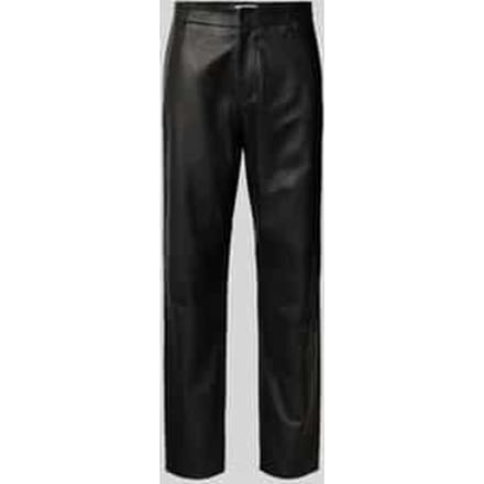 Wide leg broek van echt lamsleer, model 'CHANCE'