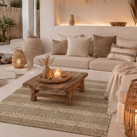 Zeegras & palm vloerkleed 120x170 cm - rechthoekig vloerkleed - 4shine