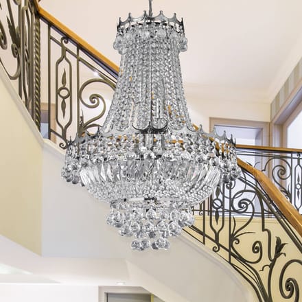 Searchlight Kristal-kroonluchter Versailles chroom 55 cm
