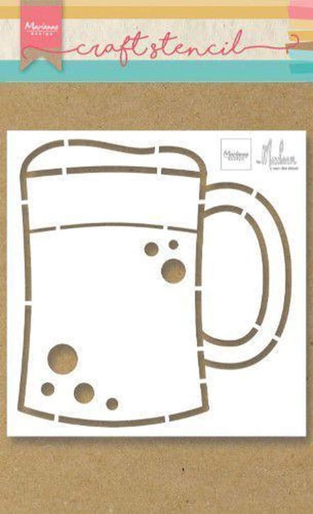 Marianne Design Craft stencil beer mug by Marleen