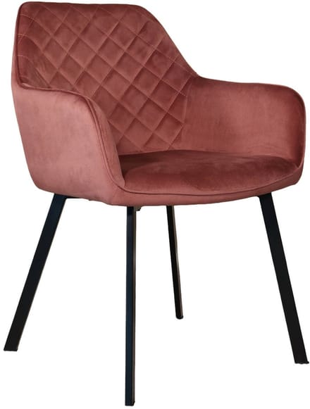 Eetkamerstoel met armleuning Yurgan velvet roze eetstoel zetel