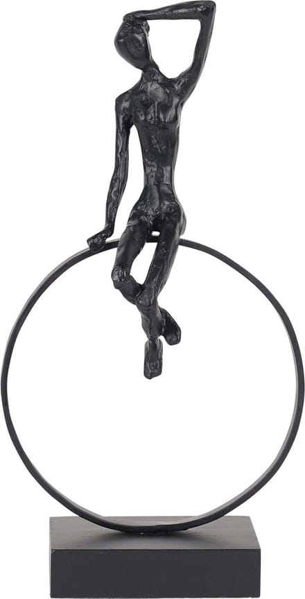 Rasteli - Decoratief beeld of figuur - metaal - zwart - B13 x L21 x H40 cm