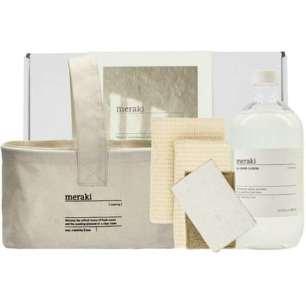 Meraki Gift Box w. Basket, Dish Cloth, Sponge &amp; All-round Cleaning, 1000 ml + 3 st