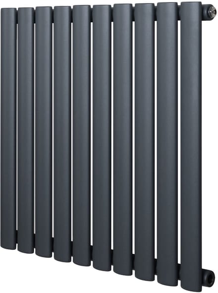 Ovale design radiator - 1 kolom - 600x600 mm - grijs