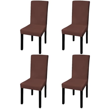 vidaXL - Stoelhoezen - 4 - st - stretch - recht - bruin