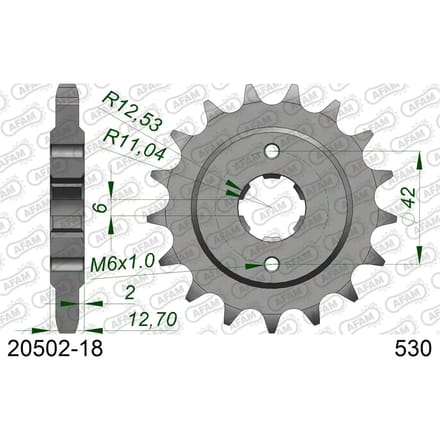 Tandwiel Afam 530 18 dents