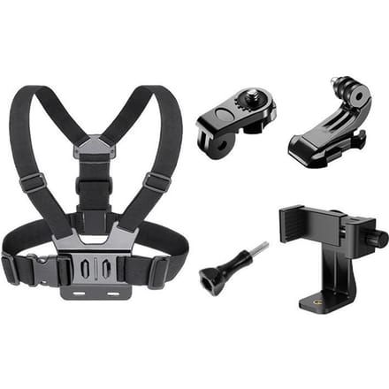 1 set Verstelbare Telefoon Clip Houder Met Borstband Bevestigingsbeugel voor Sportcamera Mobiele Telefoon Camera Zwarte Houder Accessoire zwart