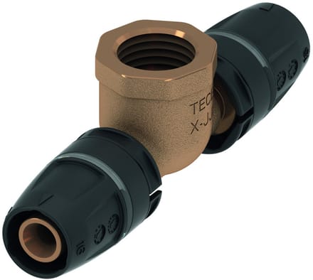 TECE TECElogo-Push T-stuk bi.dr., brons-silicium brons, afmeting 16 x Rp 1-2" x 16, 8713402