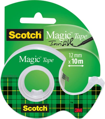 Plakband scotch magic 810 12mmx10m + plakbandh | 12 stuks