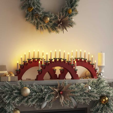 vidaXL - Kerst - Kaarsenboog - met - 10 - LED - Kaarsen - 3 - st - LED's - Warmwit