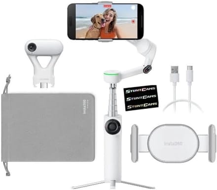Insta360 Flow 2 AI Tracker Bundle - Summit White - Spotlight - Gebarenbesturing