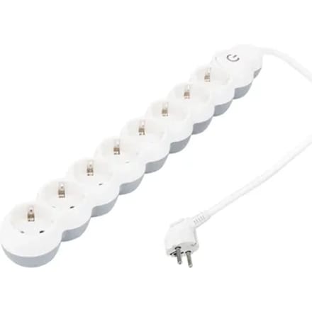 Sencys Stekkerdoos 8-voudig Wit 1,5 Meter