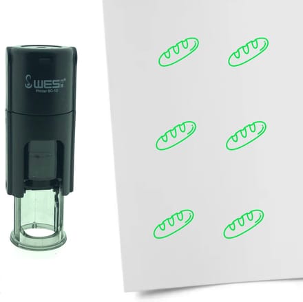CombiCraft Stempel Stokbrood 10mm rond - groene inkt