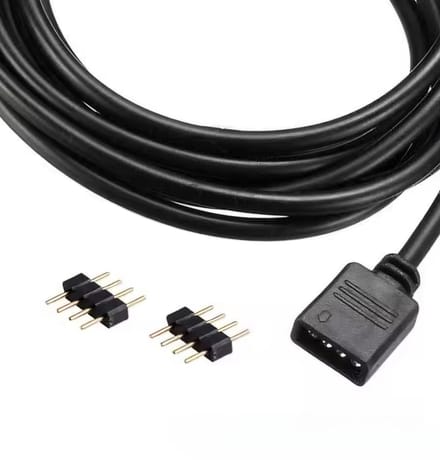 4-pins 10 mm led connector - Smartkabel - RGB - zwart - verlengkabel - 1 meter - koppelbaar