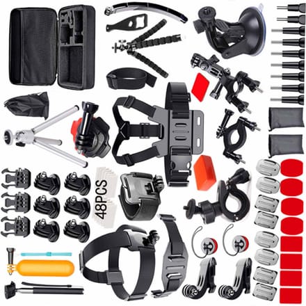 120 in 1 Actiecamera Accessoires Kit Sportcamera Accessoires Set met Draagtas Vervanging voor GoPro Hero 12 zwart