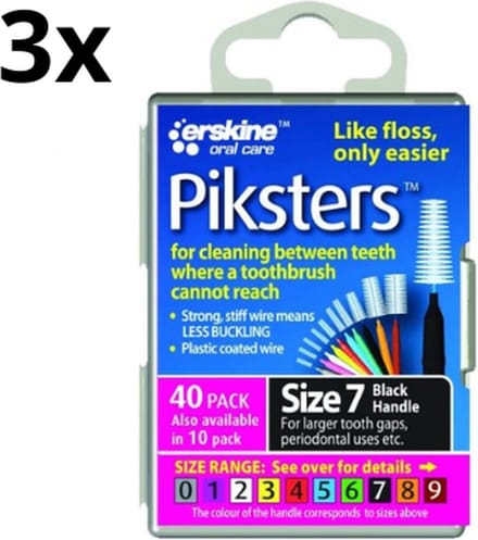 Piksters 7 Zwart 1.1mm - 3 x 40 stuks - Voordeelverpakking