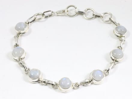 Zilveren armband met regenboog maansteen