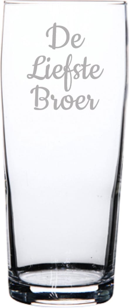 Gegraveerde bierfluitje 19cl De Liefste Broer