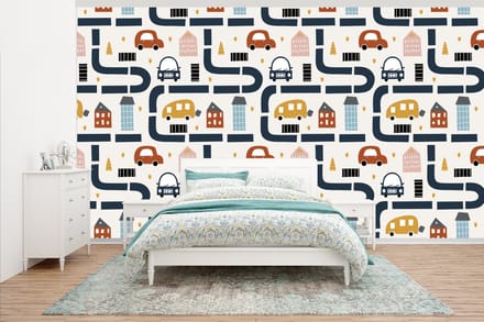 Behang - Fotobehang Design - Jongens - Auto - Kinderen - Breedte 500 cm x hoogte 280 cm