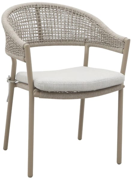 DÉJA Living Tuinstoel Bari - Beige/Taupe - Touw/Metaal - Set van 2