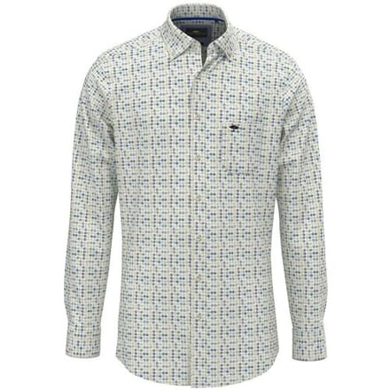 Fynch-Hatton Overhemd Allover Dot Pattern Button-Down Turf Green / male