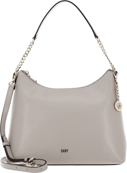 DKNY Leren Schoudertas Handtas Bryant Conv Hobo Bag Stone Beige