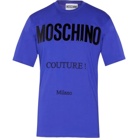 Moschino Couture Gloss Logo Blauw T-shirt
