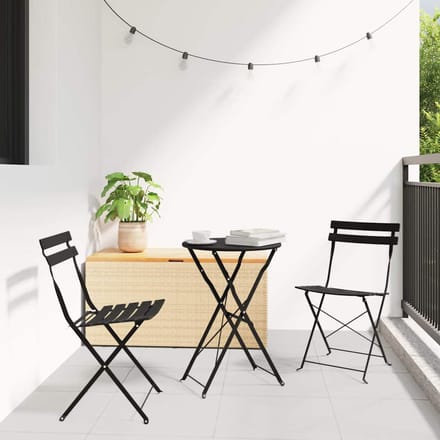 vidaXL - Opvouwbare - Bistroset - 3 - st - Antraciet - Staal