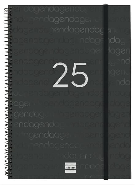 Weekplanner 2025 Spiralbinding Weekoverzicht Liggend Formaat 12 Maanden Zwart