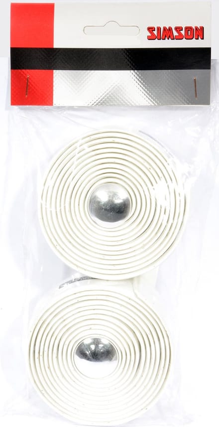 Simson Gel stuurlint - schokabsorberend - zelfklevend - wit - inclusief eindstrips en stuurdoppen