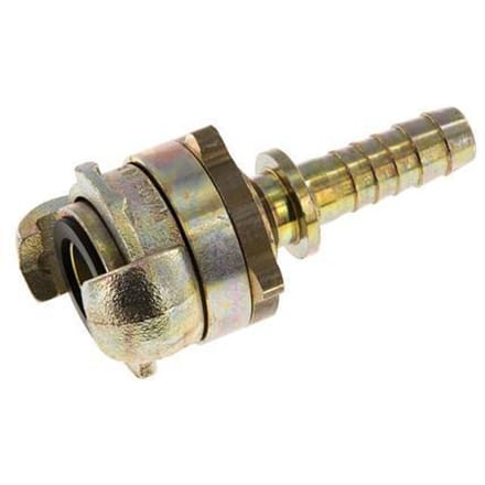 Gietijzer DN 10 DIN 3238 Compressor Klauwkoppeling met 13 mm Slangpilaar Veiligheidskraag
