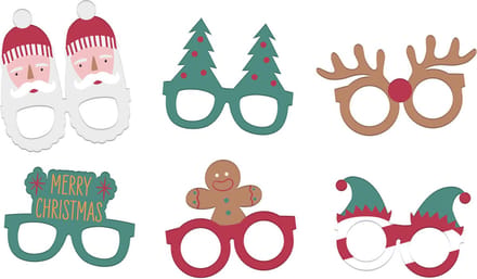 Folat - Brillen Holly Jolly Christmas (6 stuks)
