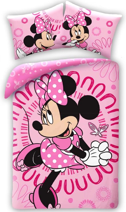Roze Minnie Mouse Dekbedovertrek- 140 x 200 cm - Katoen - 70 x 90 cm