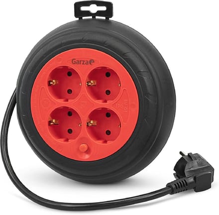 Kabelhaspel met 4 Uitgangen - Compact en Waterbestendig, 3 Meter