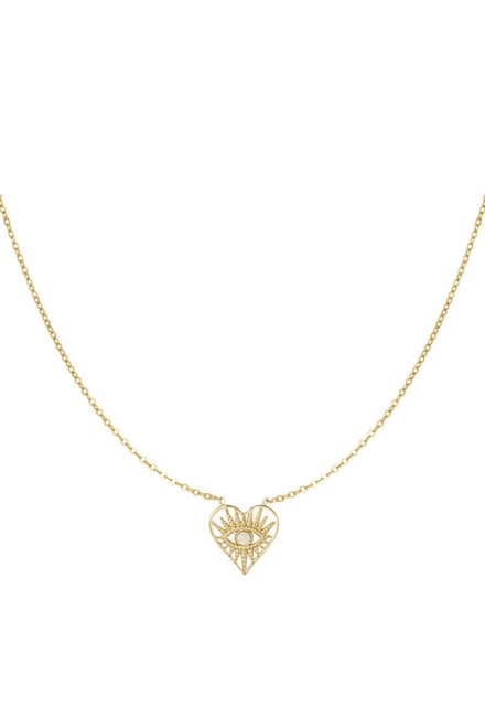 Bijoutheek Ketting Parel Hart Goud