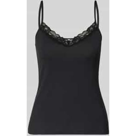 slim fit top met kant