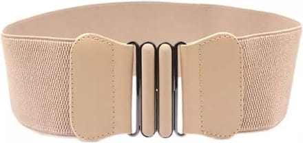 Amodi - Elastische Damesriem - Stretch - Modern - Brede Jurk Riem - Tailleband - Mode - Vrouwen - Beige