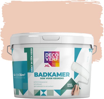 Decoverf badkamer verf zachtroze, 4L